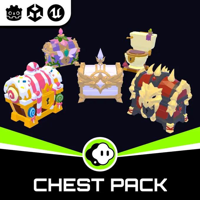 Colorful low-poly treasure chests from the Chest Collection